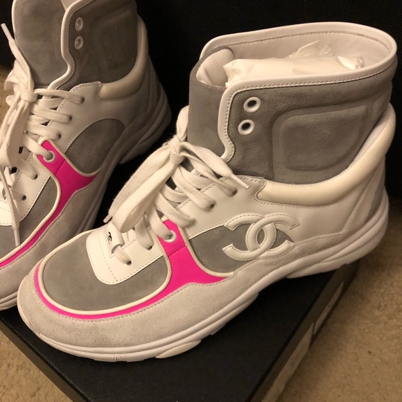 Chanel high top pink sneakers size 41 - Picture 4 of 8